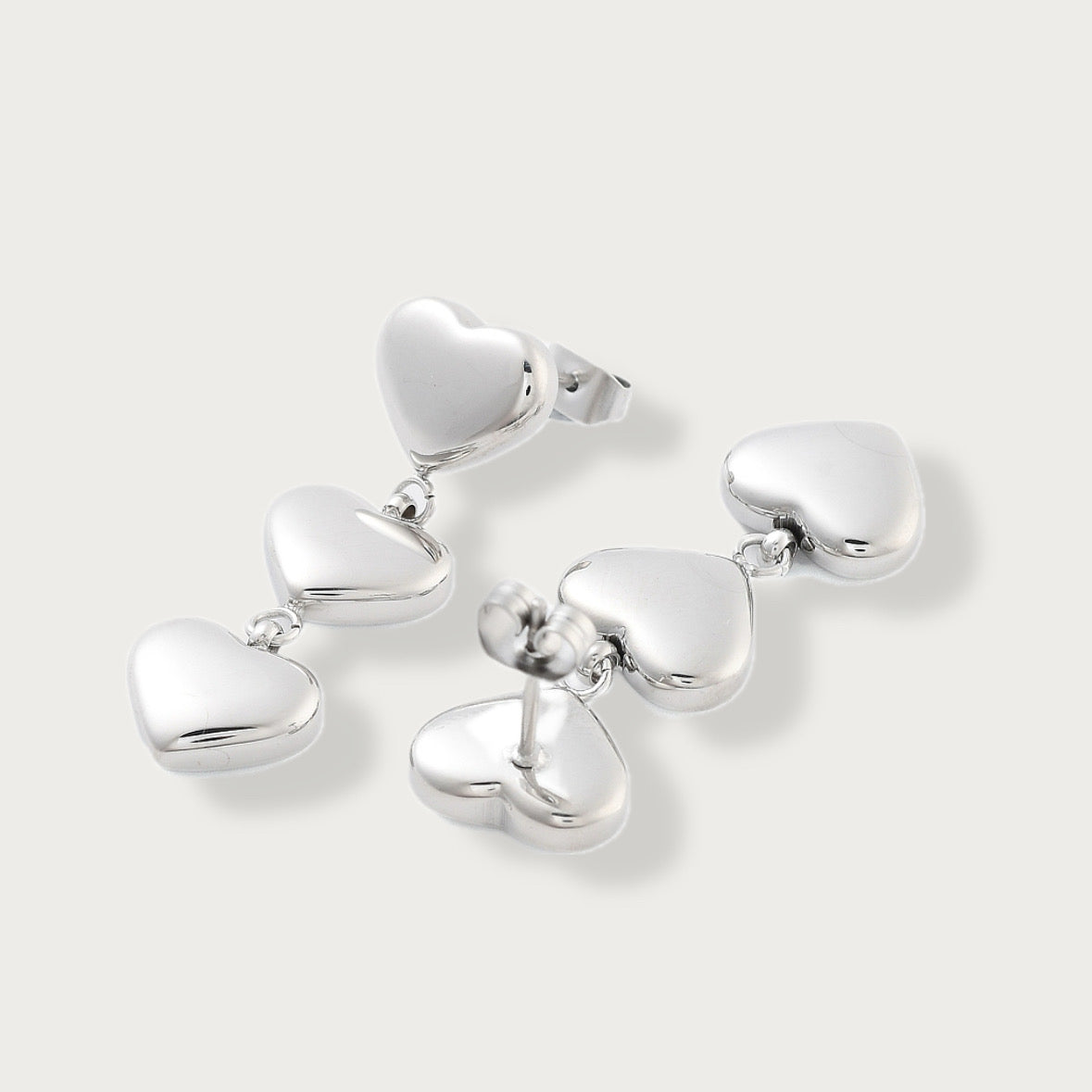 Triple Heart Earrings