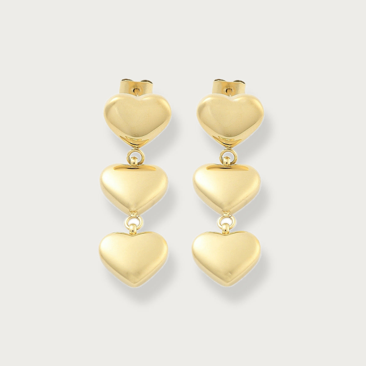 Triple Heart Earrings