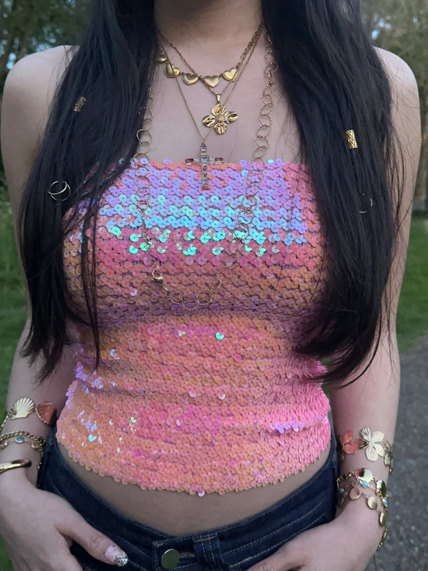 Kaia Shimmer Top