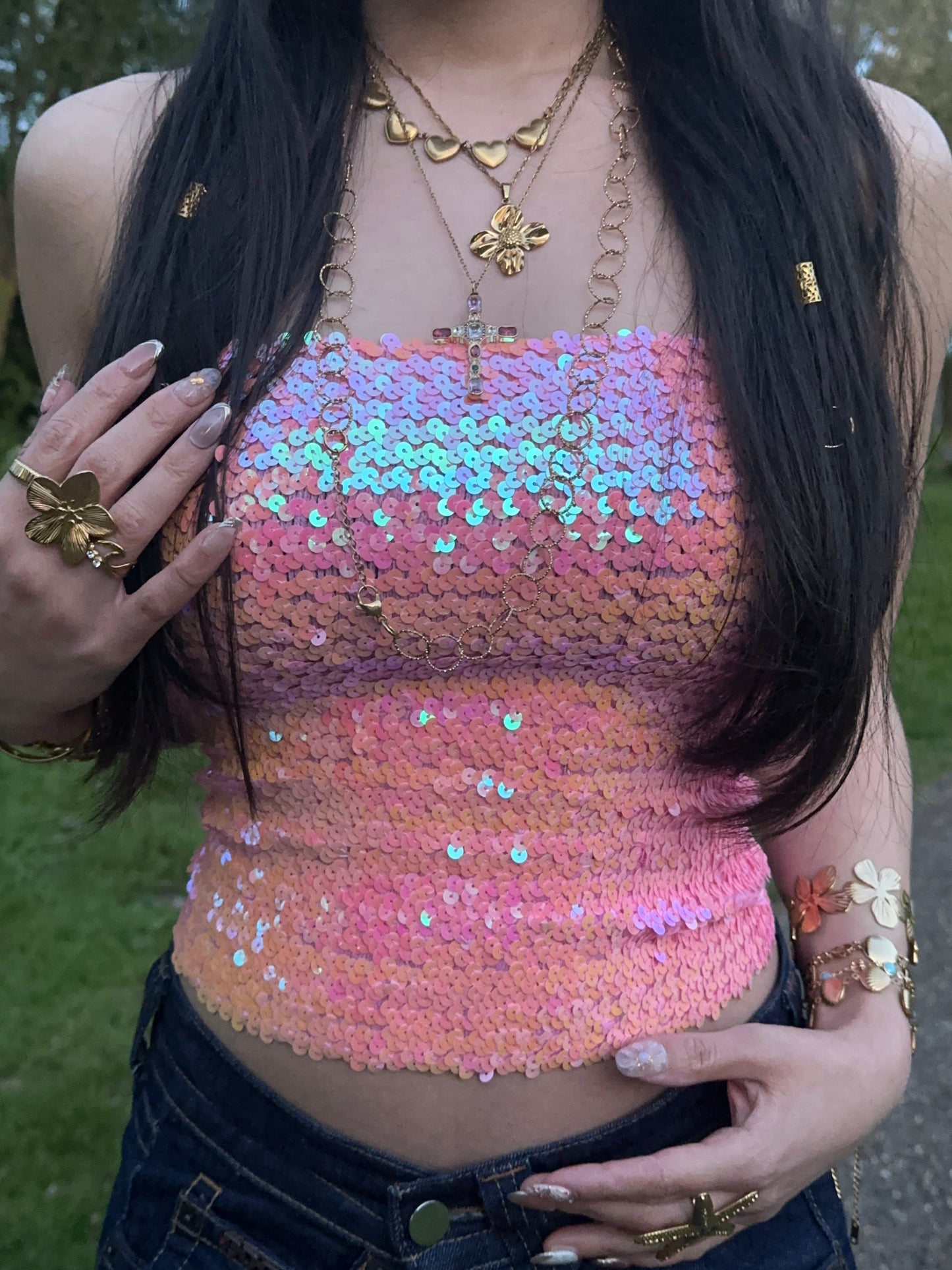 Kaia Shimmer Top