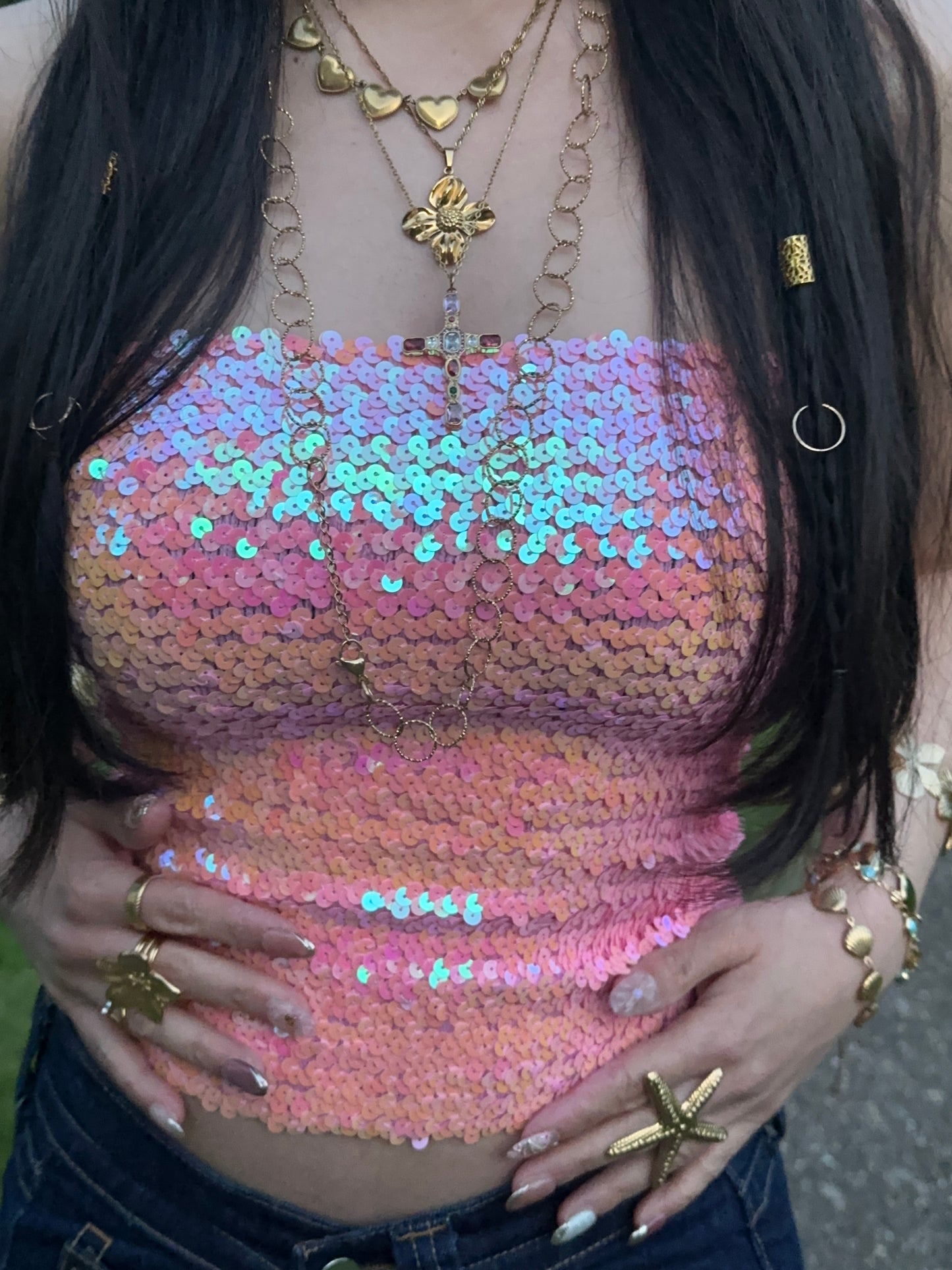 Kaia Shimmer Top