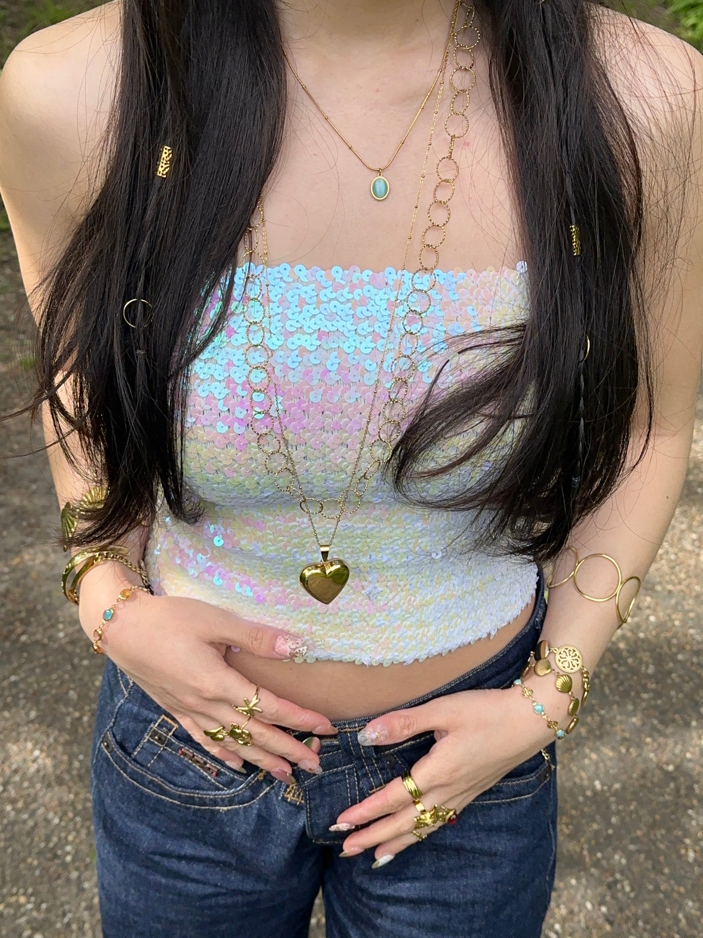 Kaia Shimmer Top