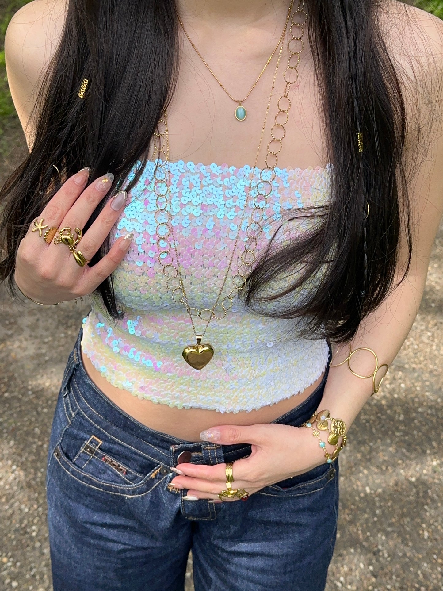 Kaia Shimmer Top