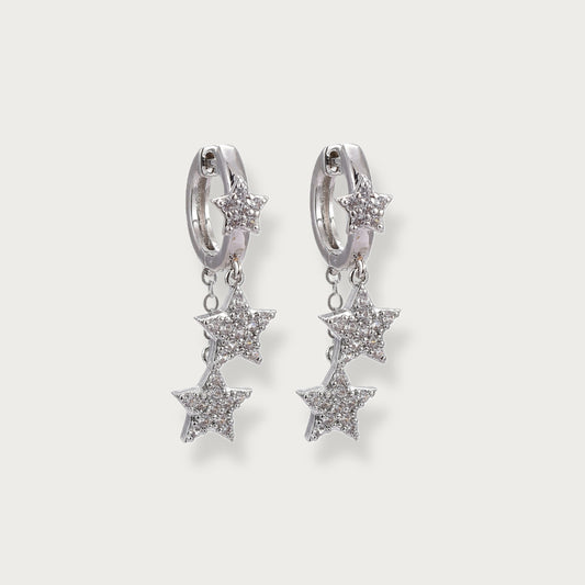 Shiny 3-star Earrings