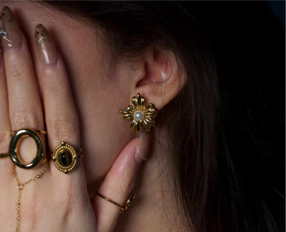 Metallic Daisy Luxe Earrings