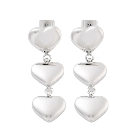 Triple heart earrings