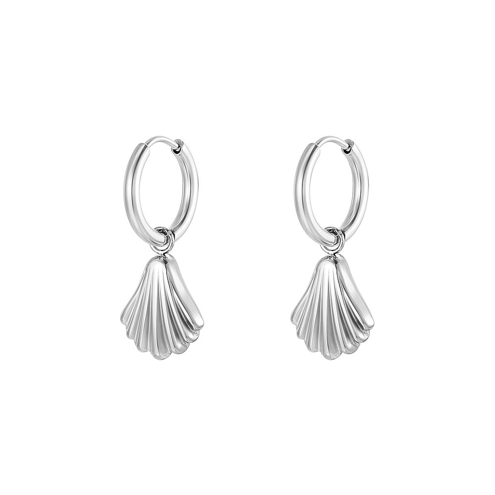 Silver shell earrings