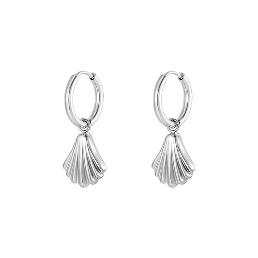 Silver shell earrings