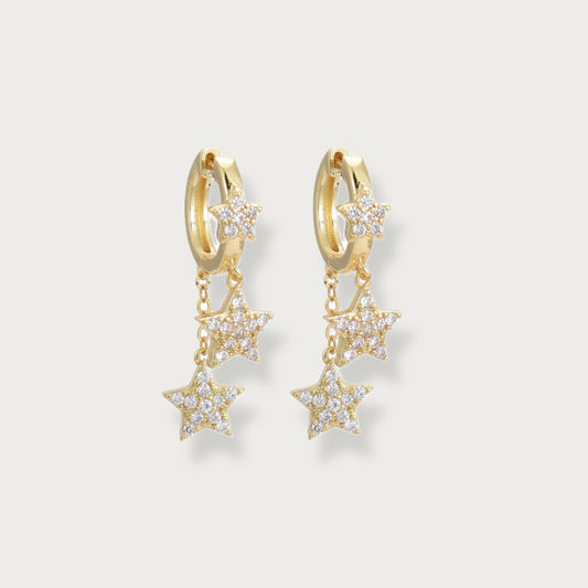 Shiny 3-star Earrings