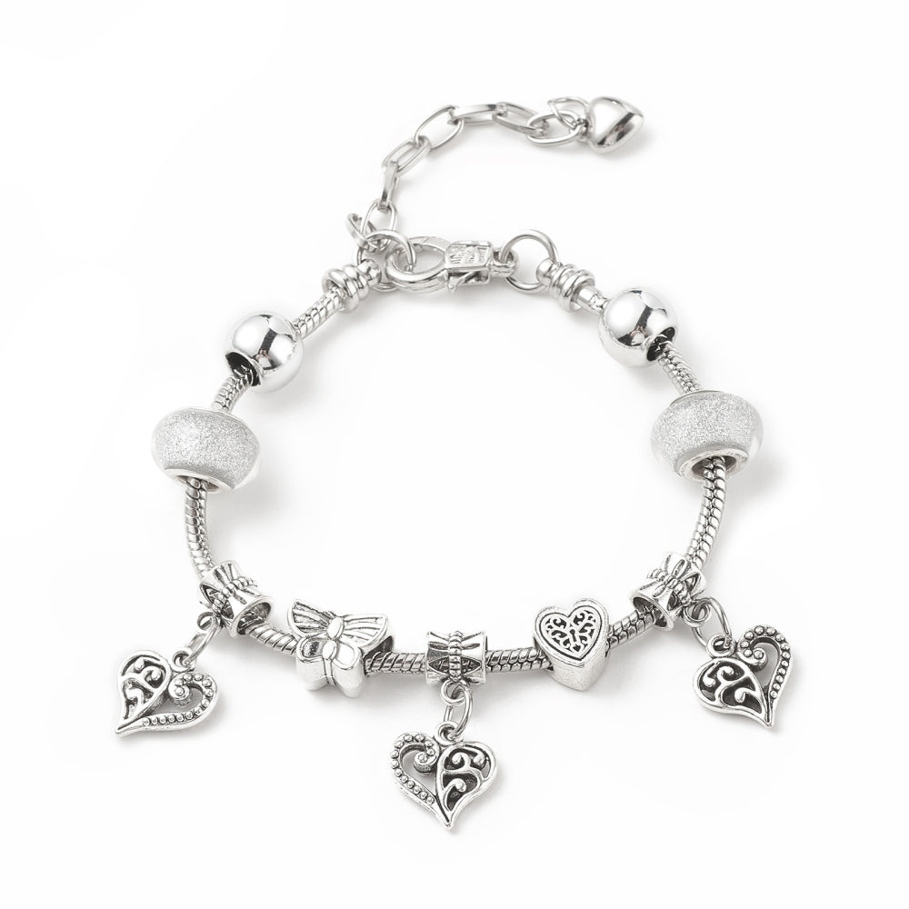 Heart charm bracelet