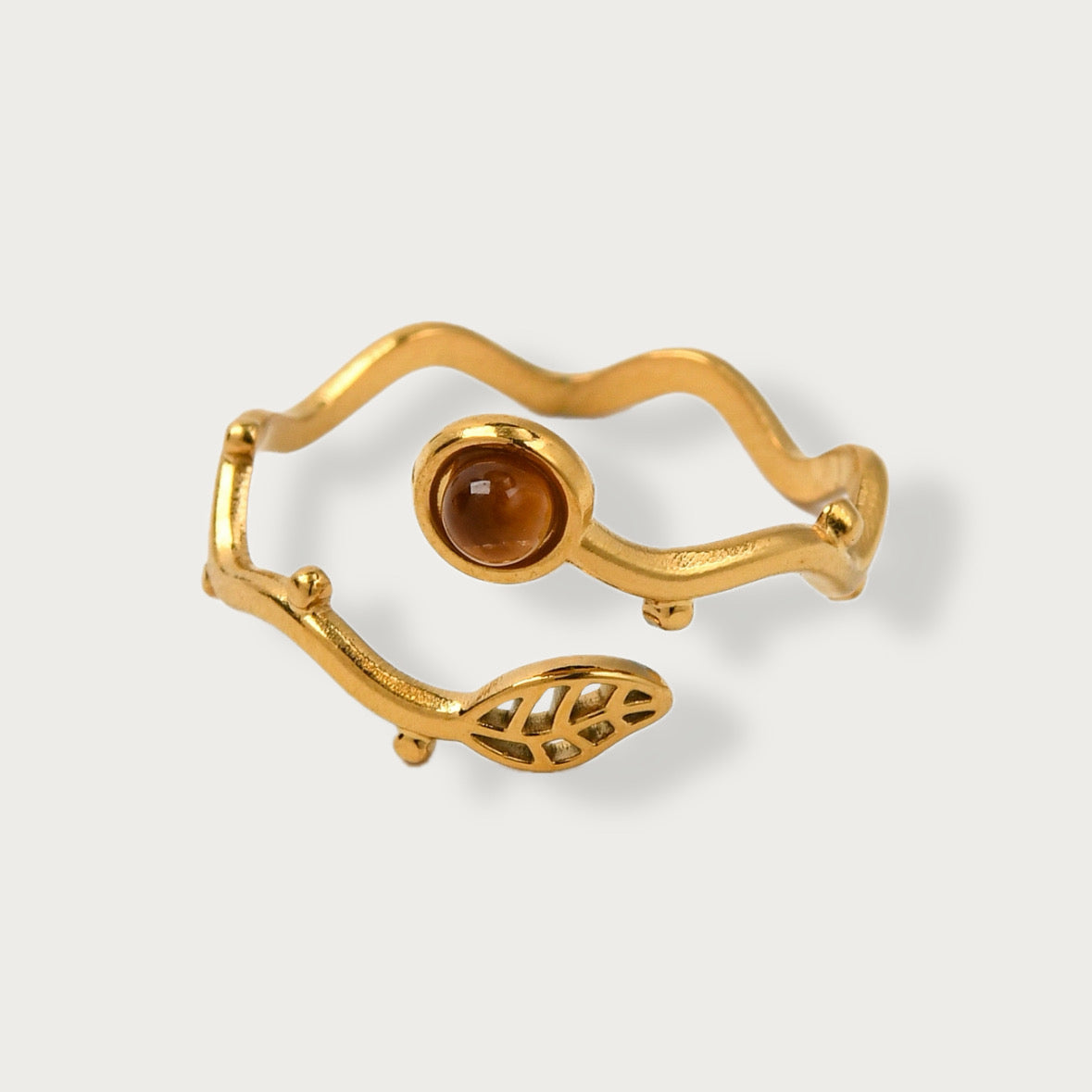 Golden leaf ring