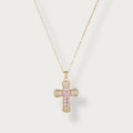 Crystal Halo Necklace Roze