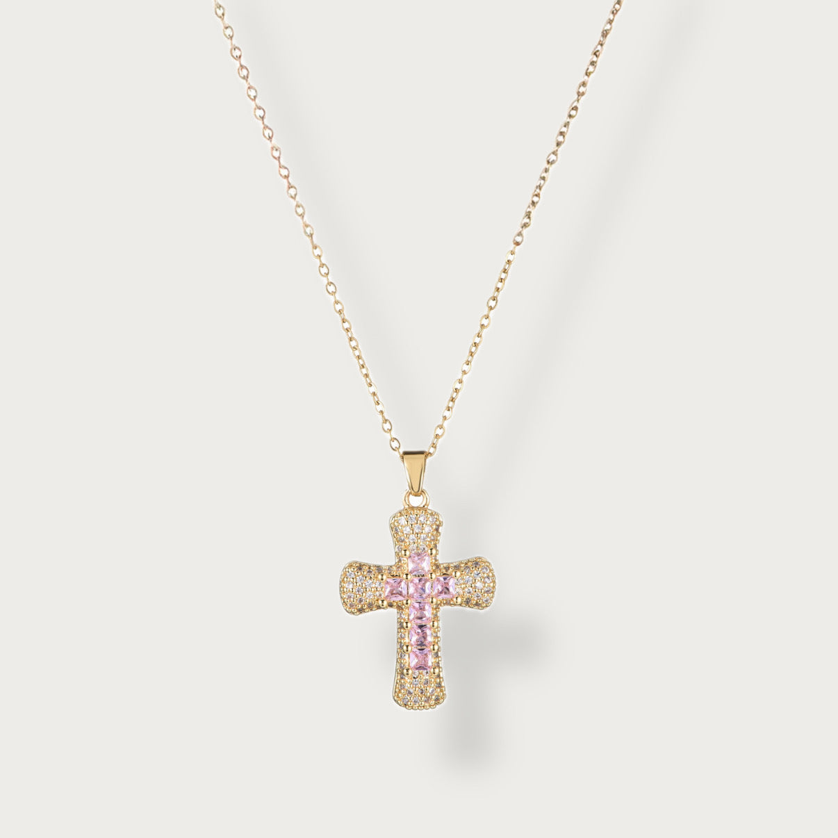 Crystal Halo Necklace Roze