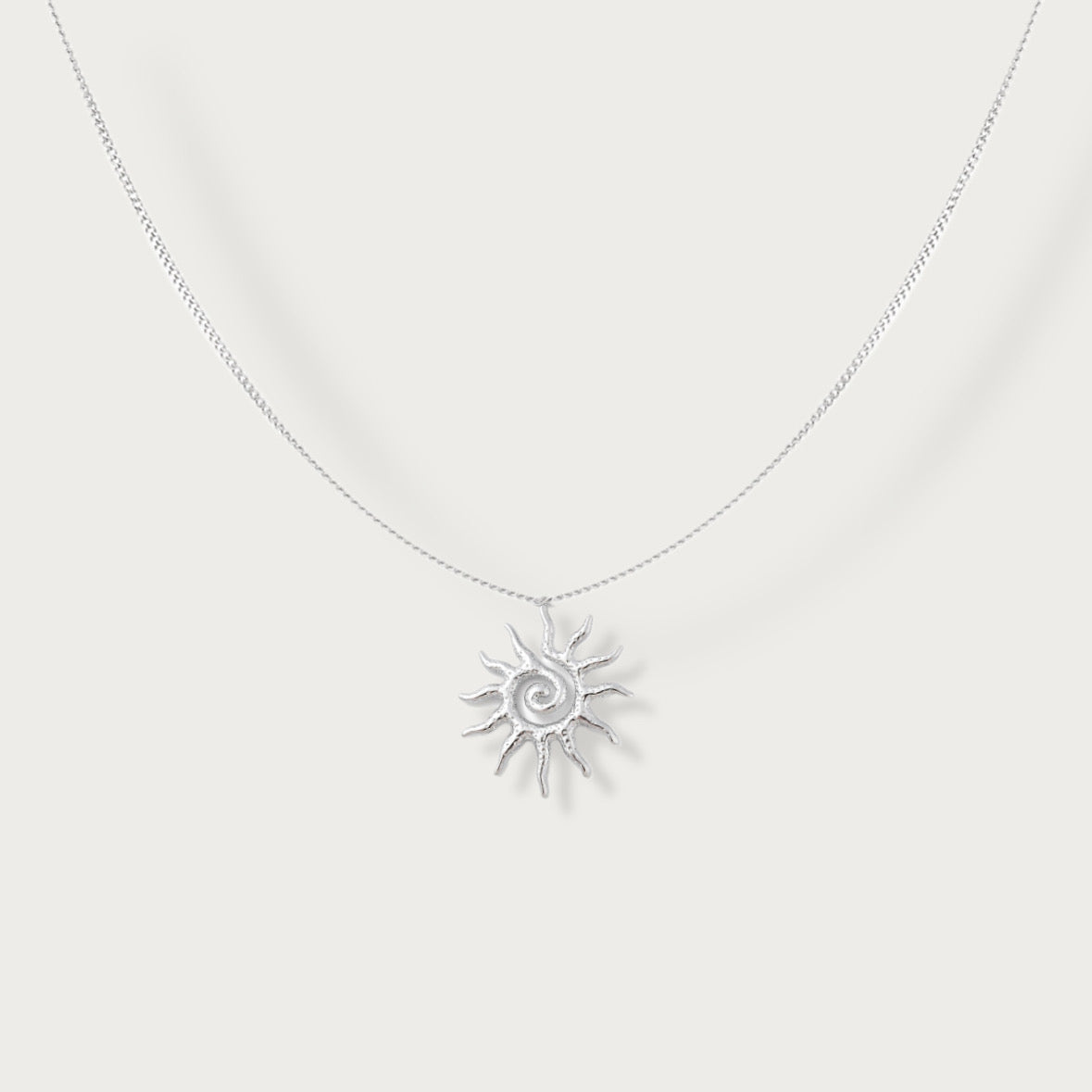 Silver Horizon Medallion Necklace