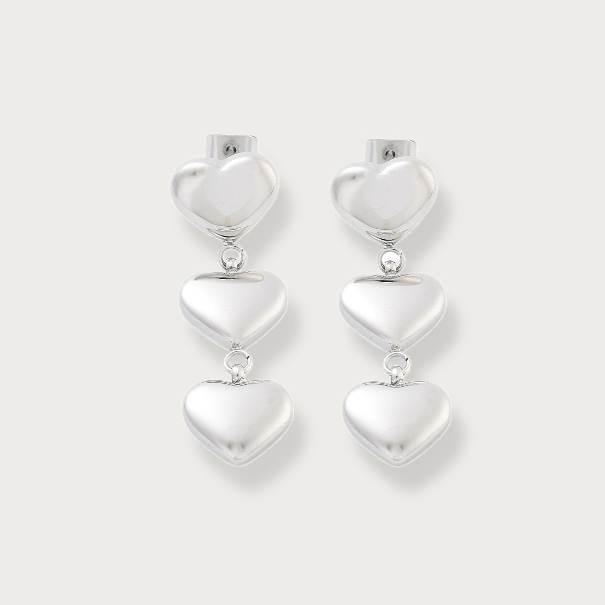 Triple heart earrings