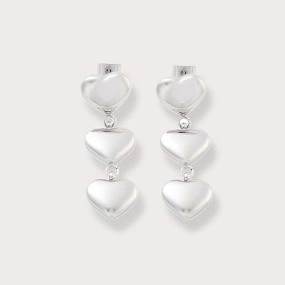 Triple heart earrings