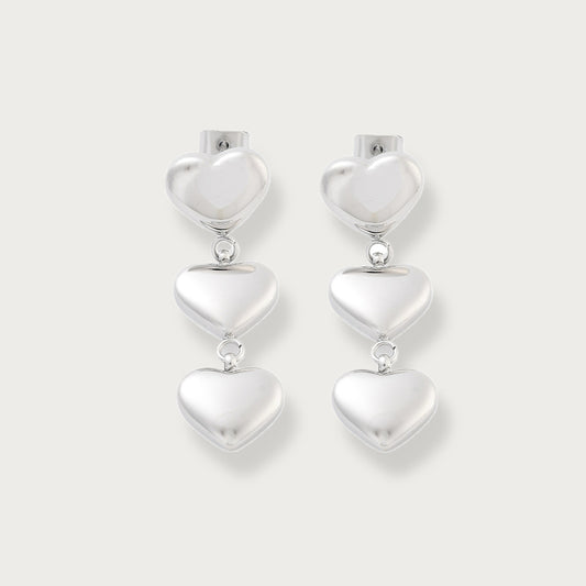 Triple Heart Earrings