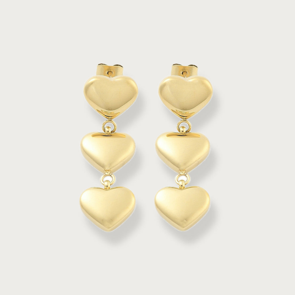 Triple Heart Earrings