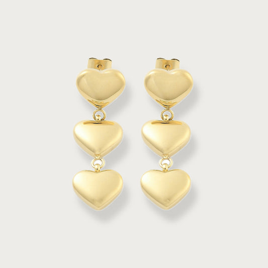 Triple Heart Earrings