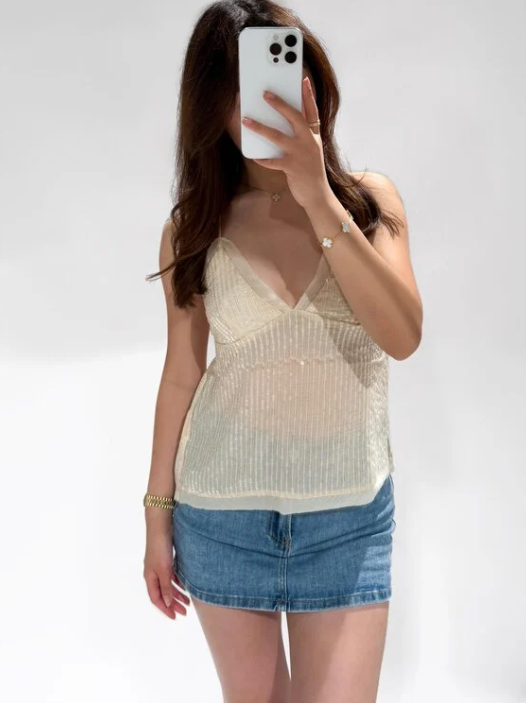 Champagne Sheen Top