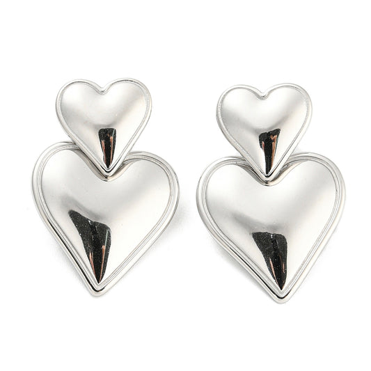 Double heart earrings