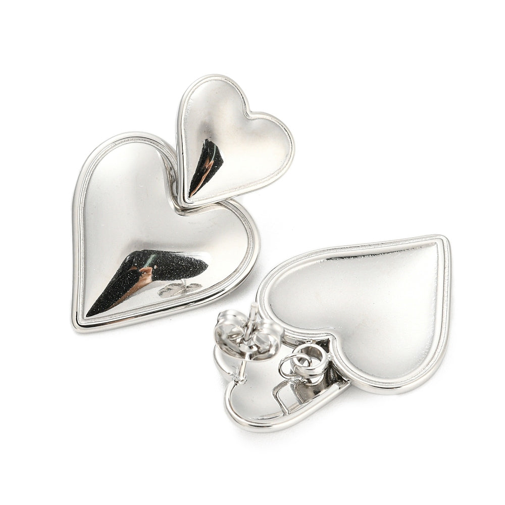 Double heart earrings