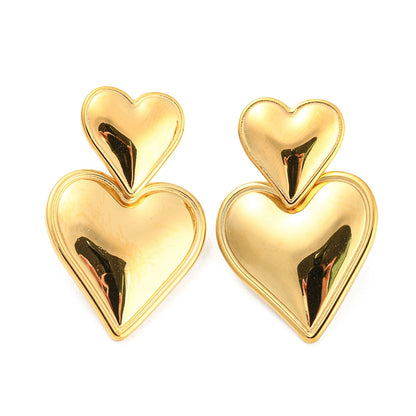 Double heart earrings