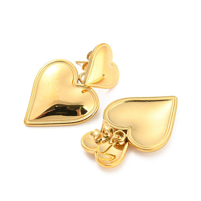 Double heart earrings