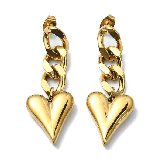 Heartchain earrings