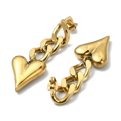 Heartchain earrings