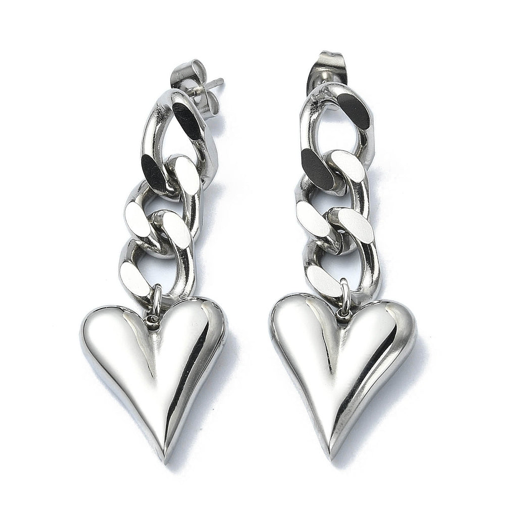 Heartchain earrings