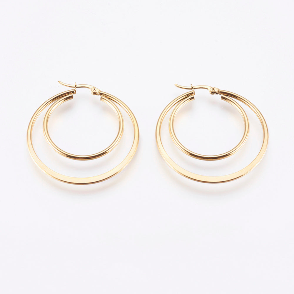 Classic Double Hoops