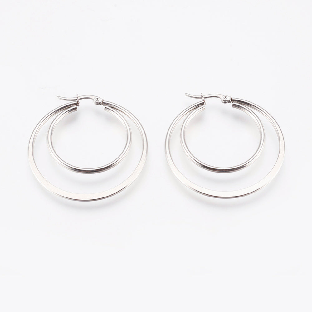 Classic Double Hoops