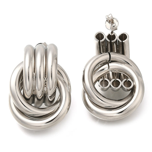 Silver spiral earrings