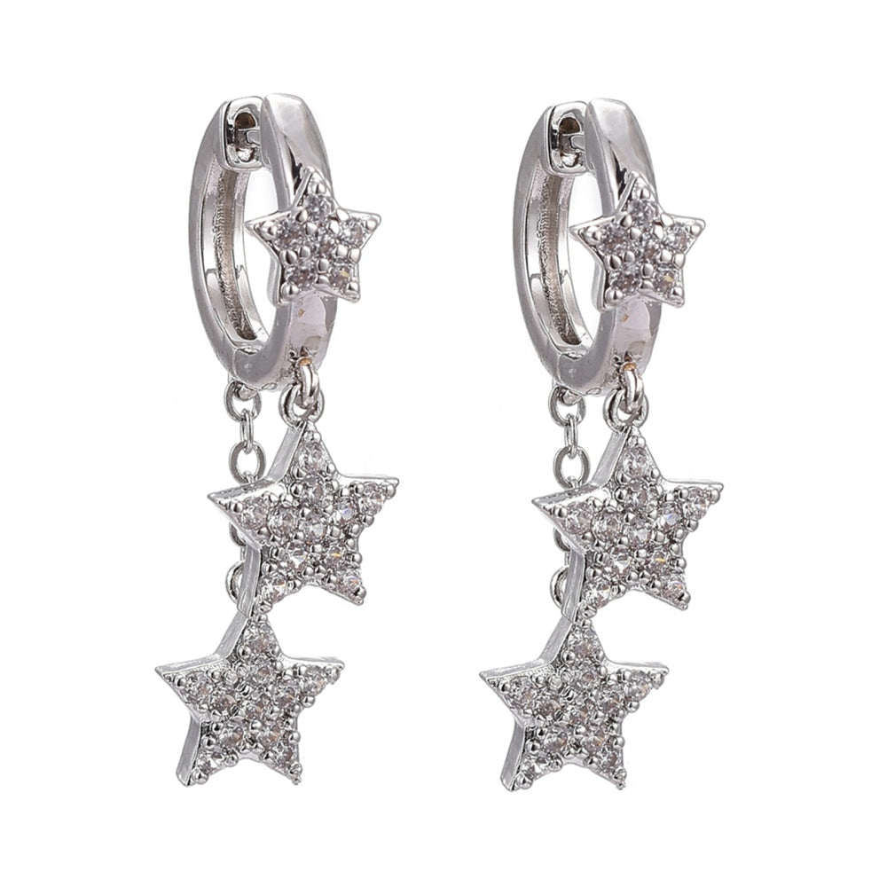 Shiny 3-star earrings