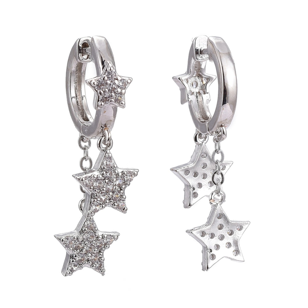 Shiny 3-star earrings