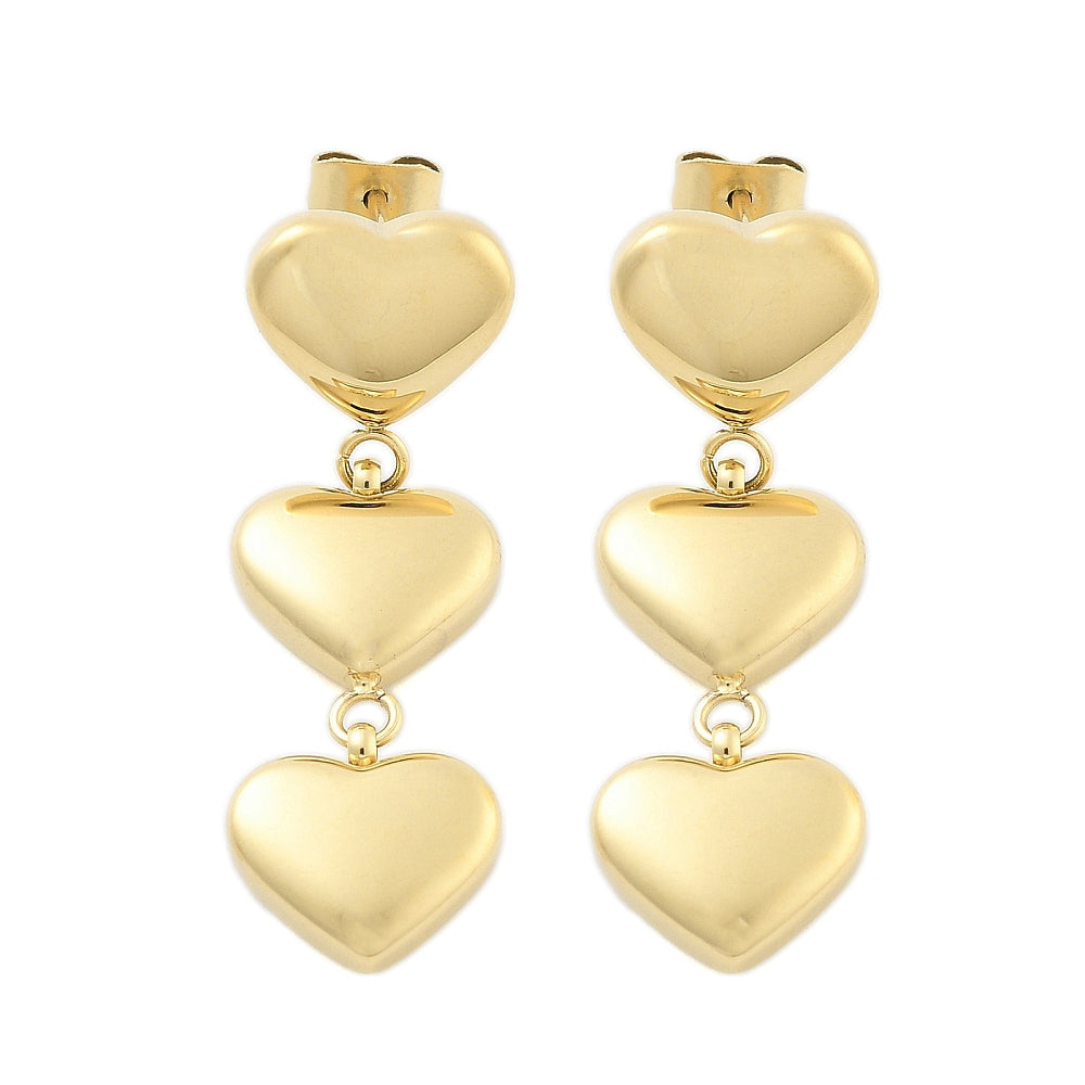 Triple heart earrings