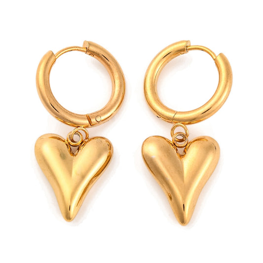 Plummy heart mini earrings