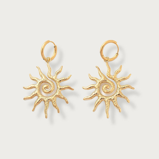 Golden Horizon Medallion Earrings