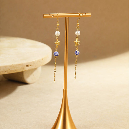 Blue Bloom Relic Earrings