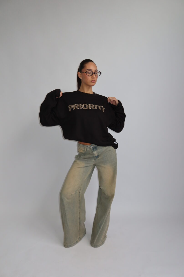 Priority Cheetah Longsleeve Black