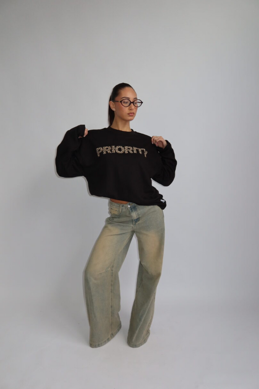 Priority Cheetah Longsleeve Black