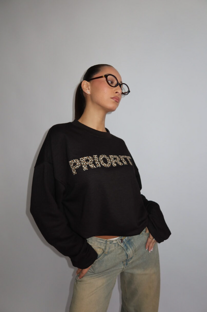 Priority Cheetah Longsleeve Black