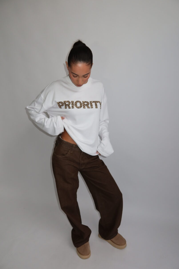Priority Cheetah Longsleeve White