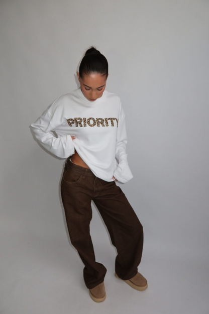 Priority Cheetah Longsleeve White