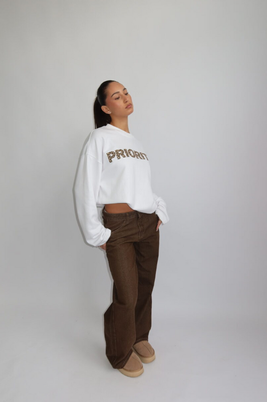 Priority Cheetah Longsleeve White