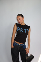 Denim Drop PRTY Top