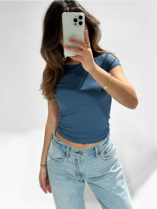 Nami Top Denim Blauw