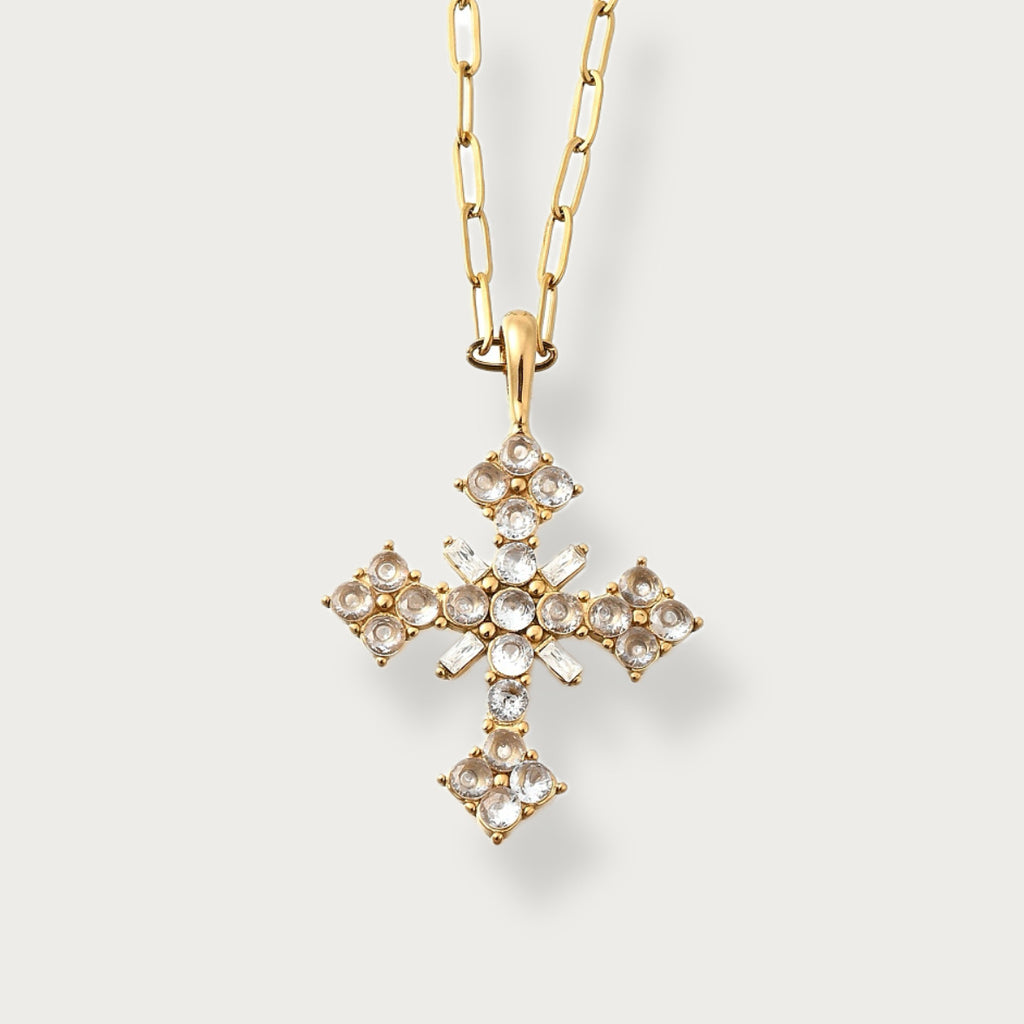 Ice Pulse Cross Necklace